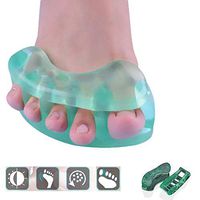 LDXRZ Gel Toe Separators, Bunion Splints, Five-Hole Thicken Thumb Valgus Orthosis,for Relaxing Toes Pain Relief, for Women and Men (Green) OneSize