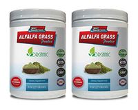 antioxidant Organic - Alfalfa Grass Powder - Organic Dietary Supplement - Organic Alfalfa Iron - 2 Cans 16 OZ (112 Servings)