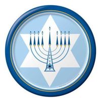 Hanukkah Lights 9-inch Paper Plates 8 Per Pack