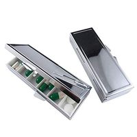 Lessonmart 1Pc Metal 6 Grid Folding Pill Case Container for Medicines Organizer Pill Box Travel Essential Refillable Bottles 8.531.5cm