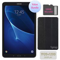 Samsung Galaxy Tab A 10.1-inch Touchscreen (1920x1200) Wi-Fi Tablet Bundle, Octa-Core 1.6GHz Processor, 2GB RAM, 16GB Memory, Bluetooth, 128GB MicroSD Card, Tigology Case, Android OS