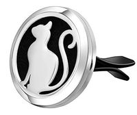 mEssentials Pretty Kitty Cat Aromatherapy Car Air Freshener Essential Oil Car Vent Diffuser With Vent Clip and 8 Color Refill Pads