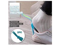 Lazy Shoe Helper,Best Portable Shoe Horn Sock Slider,Shoe Aid Sticks,Shoe Lifting Helper,Plastic Shoehorn for Men, Women and Kids Suitable for All Shoes (2 x Pink)