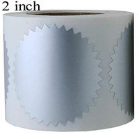 Remarkable 2 Inch Silver Envelope Package SealsSeals Serrated Edge Color Coding Labels / 250 Per Roll - Perfect for Invitations, Notary Seals, Corporate Seals
