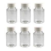 VASANA 12PCS 80ml Clear Empty Portable Plastic Pill Bottles with White Screw Cap Pill Tablet Holder Storage Container Travel Pill Packing Jar for Liquid Solid Powder Medicine Chemical Dispense