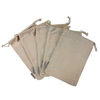 RakrisaSupplies Thick Canvas Cotton Bags w/Drawstring (50, 5 x 7)