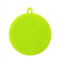 Copper Silicone scouring Cloth, Kitchen Decontamination Dish Washing Brush Scouring Pads Household Brush Pot Dish Washing Artifact-Green 11.7x10.4cm(5x4inch)