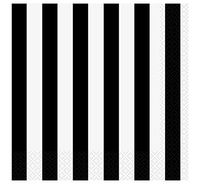 Black Striped Paper Napkins, 16ct