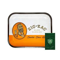 Zig Zag Large Orange Rolling Tray with Leaf Lock Gear Smell Proof Tobacco Pouch - 2 Item Bundle