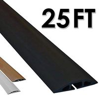 Electriduct D-2 Low Profile Rubber Duct Cord Cover Floor Cable Protector - 25 Feet - Black (Raw Rubber Material)