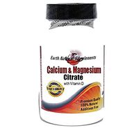 Calcium and Magnesium Citrate 500mg/250mg * 100 Caps 100% Natural - by EarhNaturalSupplements