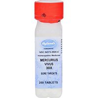 Hylands Mercurius Vivus 30x - for Sore Throat - Homeopathic Formula - Safe and Effective - 250 Tablets