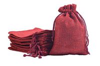 Sansam 50pcs 10.0cmx14.0cm/4.0''x5.6'' Wine Burlap Gift Bags Draw String Hemp/Hessian Bags, Jewelry Packing Pouches,Wedding Favor Gift Bags