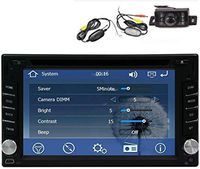 Wireless Backup Camera +GPS Navigation Windows CE 6.0 6.2 Inch Double in Dash Car Stereo Radio Auto Audio Video Automotive CD/DVD/Mp3 Player Bluetooth SD/USB Steering Wheel Control