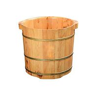 Foot Tub ，Wooden Foot Bath Barrel，Double Ear Barrel with Pulley Thicken Wooden Tub，36cm High Wooden Foot Basin
