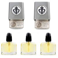 2 Plugables Nickel Electric Scented Oil Diffuser Home Fragrancers with 3 (Cotton Clouds) Aroma Oils