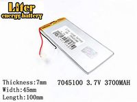 3.7V 3700mAh 7045100 Lithium Polymer Ion Rechargeable Battery Lithium Polymer Li-Po Battery for MP4 GPS MP3 Bluetooth Stereo DIY Gift