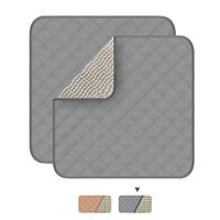 Absorbent Waterproof Seat Protector Pads for Incontinence 2 Pack Non-Slip Machine Washable 4-Layer Innovative Design 22"X21" (Gray)