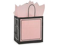 Duets Pink Black Gift Bags - Junior Pink & Black Duets Bags Bulk 8x5x8" (250 Bags) - Wraps-BJDPB