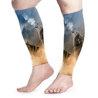 Three Wolves in Desert Howling to Moon Calf Compression Sleeve for Men Women Unisex Calf Shin Splint Guard Soothing Comfortable for Running Sports Outdoor Activities Work Gym Plane Pregnancy