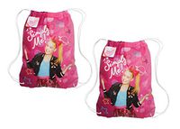 LLP Set of 2 JoJo Siwa 18-inch Sling Bags Drawstring Cinch Sack Totes, Pink/Black