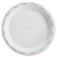Chinet Molded Fiber Dinnerware, Plate, 10 1/2"Dia, White, Vines Theme - Includes 4 packs of 125 plates