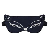 Outflower Charming Fox Silk Blindfold Shading Sleep Mask Travel Lunch Break Sleep Goggles With Ice Bag Blue