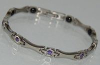 Titanium Power Energy Magnet Therapy Bracelet with 2 in 1 Function (Link Removal Tool Included)- Free “LED Flashlight with Key Chain” with Your Order- 41BR