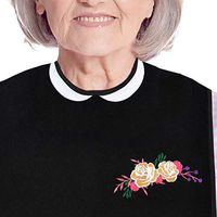 Linelax Adult Bib for Women Reusable Waterproof Clothing Protector, Washable Senior Women Bib for Eating with Designer Pattern, Elderly Bib