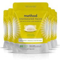 Method Power Dish Dishwasher Soap Packs, Lemon Mint, 20 Count (Pack of 6)