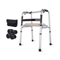 Wheel Walker for The Disabled with Thickened Seat Walker Auxiliary Aluminum Alloy Multi-Function Adjustable Height Walker,Color2