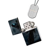 New Vibe Silver Flip Top Lighter - Grim Reaper Horror