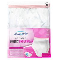 Avancé Women's Reusable Incontinence Underwear with Water-Proof Pocket Pouch 100% Cotton Body Fabric & Elastic Waistband (Medium (Pack of 1))