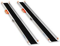 Ruedamann 8' Adjustable Aluminum Wheelchair Ramp,Portable Telescoping Non-Skid Surface Wheelchair Ramp for Home, Stairs, Steps, 600lbs Capacity (MR207N-8)