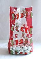 Christmas Holiday Stockings Cello Cellophane Party Favor Treat Bags - Pack of 25 (Medium)