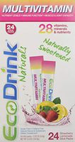 EcoDrink Naturals - Naturally Sweetened Complete Multivitamin Mix Drink - Strawberry/Lemonade Refill Pack. (24 Sticks)
