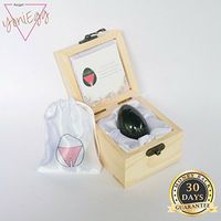 Obsidian Yoni Egg by Jade Yoni Egg - 100% Natural Obsidian Stone - Kegel Egg, Yoni Egg Medium Size, Drilled Stone for Women to Boost Pelvic Muscles, Yoni Massage That Relieve Stress