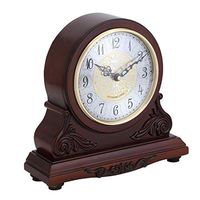 Fireplace Clock Silent Decorative Wooden Clock Battery Powered Dark Wooden Design Suitable for Living Room Office Kitchen Shelf and Home Decoration Gifts Carl Artbay Beautifully Decorated Clocks