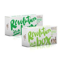 Oi Certified Organic Cotton Tampons, 1 Box of 16 Regular and 1 Box of 16 Super Tampons, Non-Applicator
