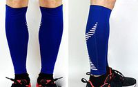 Peak Grit Calf Compression Sleeves for Men and Women Pack of 2 | Premium Red or Blue Shin Splint Relief and Recovery and Circulation for Your Legs| Running, Hiking, and Deadlift Friendly