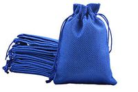 Sansam 25pcs 13.0x17.0cm/5.2''x6.8'' Royal Blue Color Drawstring and Lining Burlap Bags Hemp/Hessian Bags, Jewelry Pouches, Wedding Favors, Jewelry Packing, Gift Bags