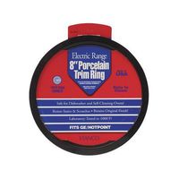 Stanco Range Trim Ring Fits G.E. & Hotpoint Electric Ranges Black Porcelain On Steel, Chrome 8 In.