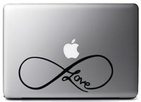 Infinity Love Symbol Tattoo Style Art - Black Vinyl Decal for 13" Macbook