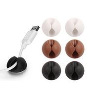 Geekinstyle Cable Clips - USB Charger Cell Phone Mouse Cord Holder - Multipurpose Cable Organizer Wire Managerment System - Self Adhesive for Desk Weighted 6pcs/12pcs (WBB-6pcs)