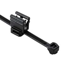 Hellermann Tyton 156-00861 Cable Tie and Edge Clip, 8.0" Length, EC4B, Outside Serrrated, PA66HS, Black (Pack of 500)
