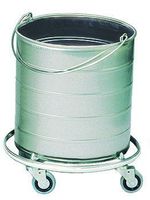 Royce Rolls Stainless Steel 10-Gallon Round Mop Bucket on 3" Casters - #4103