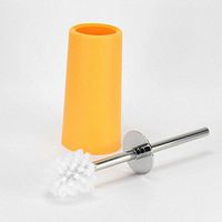 Liangxiang Stainless Steel Toilet Brush with Holder Bathroom Toilet Clean Set (Style-orange)
