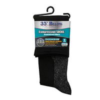35 Below Compression Socks 1 Pair in Black; Size Small/Medium - 2-in-1 Compression & Warming Socks - Aluminized Thread with Aerospace Fabric Technology