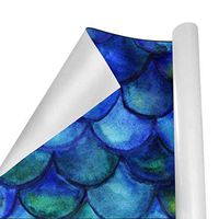 Gift Wrapping Paper Roll Blue Fish Scales for Birthday,Holiday,Wedding,Baby Shower Gift Wrap - 3Rolls - 58inch x 23inch Per Roll