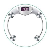 NILINLEI Round Digital Body Weight Bathroom Scale (Slim 17mm Design, Easy Read Display，Explosion-Proof Tempered Glass, Step-On Technology, Electronic Precision)，Batteries Not Included